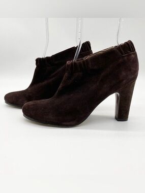 Sam Edelman Simone Chocolate Brown Suede Leather 3" High Heel Ankle Boot Sz 9.5